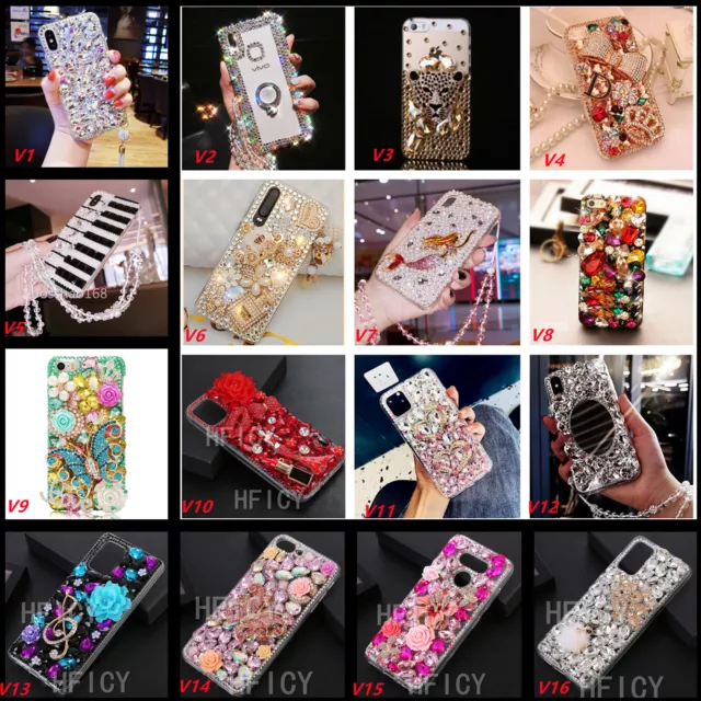 For Apple iPhone 14 Pro Max Case Bling Sparkly back Case phone Cover & Lanyard