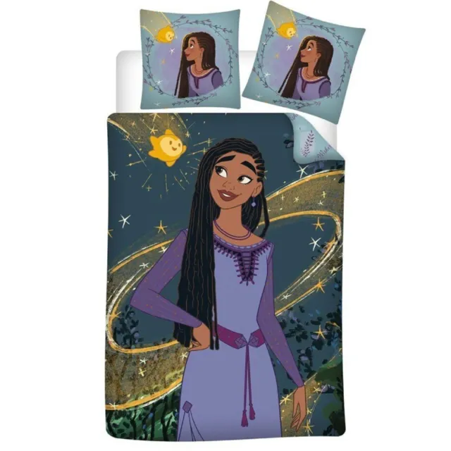 Disney Wish Asha Linge de Lit Réversible 2tlg 135 X 200 CM 100% en Coton