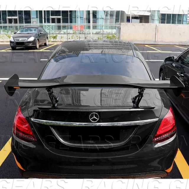 Universal 57" Dragon-1 Style Painted Black Abs Gt Trunk Adjustable Spoiler Wing