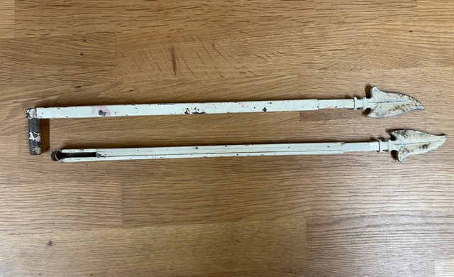 VTG Victorian Painted Cast Iron Swing Arm Double Curtain Rod 17-25 Inches 3