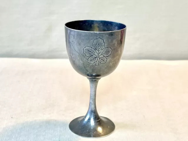 Antique Chinese Sterling Silver Goblet Kiki Suwa Shrine Copper Roof Memorial