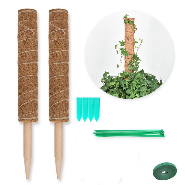 Pflanzstab Kokos mit Pflanzschilder Rankhilfe Rankstab Blumenstab 2er Set