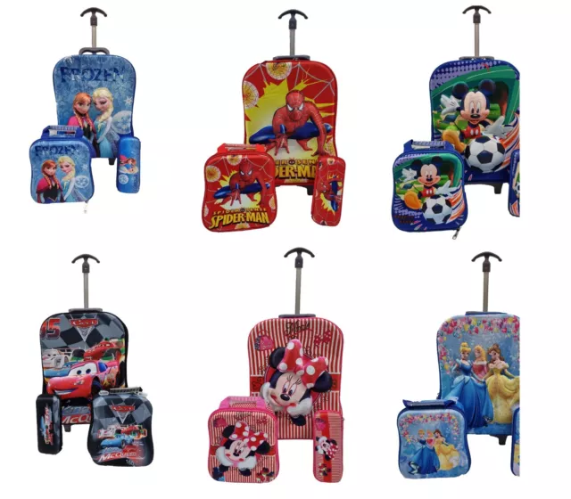 Boys Girls Character School Nursery Bag Trolley Holiday Travel 3 Pcs Suitcase