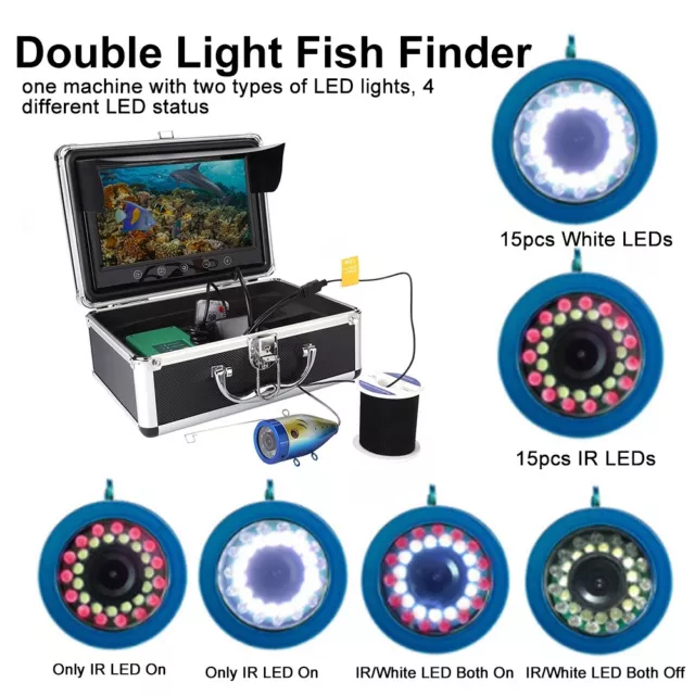 9' TFT LCD 1000TVL HD Underwater Camera Fish Finder 30M/50M Cable Waterproof 3