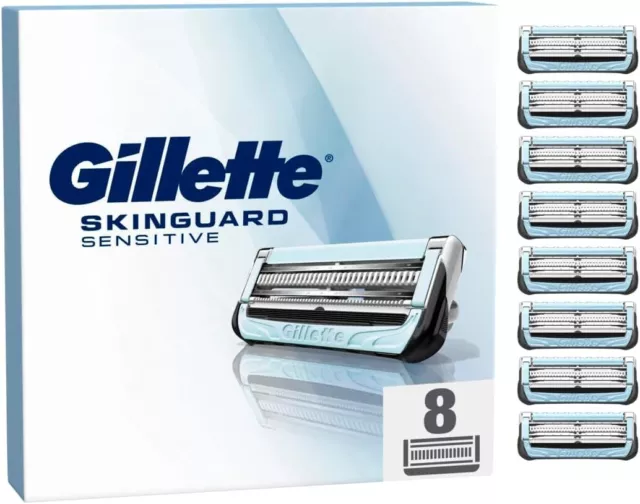 Pack 8 Lames "GILLETTE SKINGUARD Sensitive" Recharge de Rasoir Gilette Proglide*