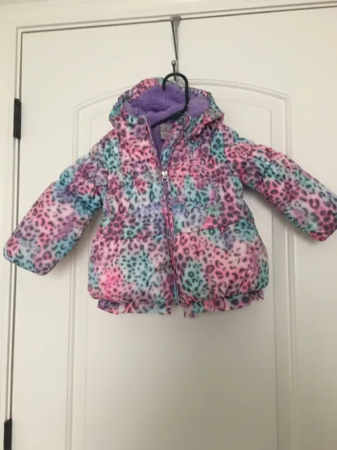 Zero X Posur Toddler Girls Leopard Print Full-Zip Coat Size 24 Months