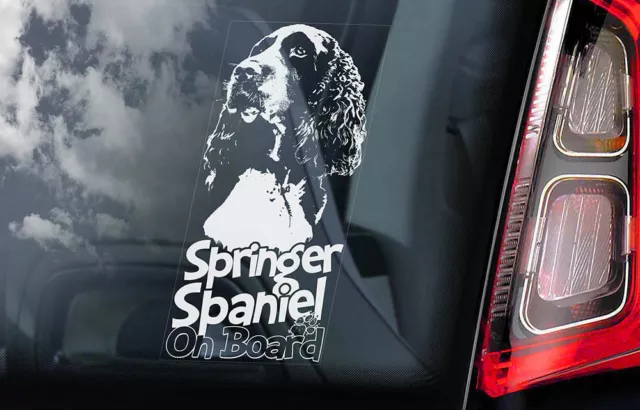 SPRINGER SPANIEL Car Sticker, English Dog Window Sign Bumper Decal Gift Pet -V02