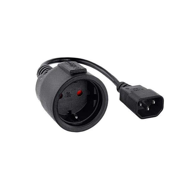 Nanocable - Cable adaptador C14/M a CEE7/H, 16A, 25cm