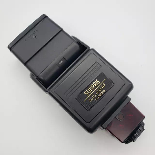 Vintage Sunpak Auto 433 AF Thyristor Flash Mount Shoe Lomo Analog Working Clean