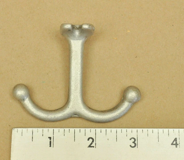 Vintage Cast Aluminum Double Coat Hook Old Gym School Locker