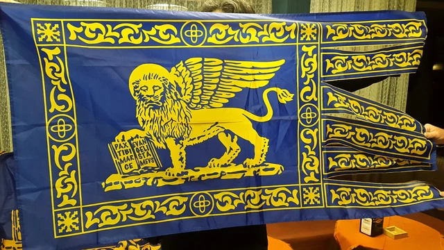 Bandiera Veneta Serenissima Veneto Stato Da Mar - Valstagna Dim. 150x80 Guerra - Foto 8