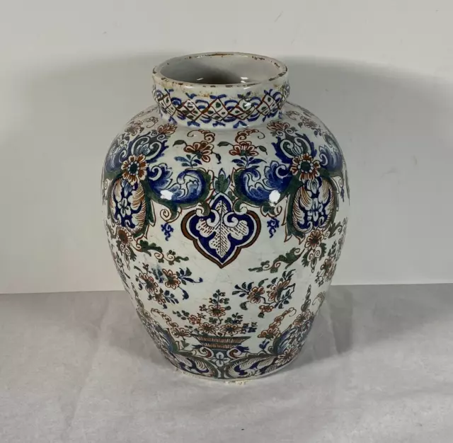 Antique 17/18th Century Dutch or English Delft Vase Ex Earl Vandekar Collection