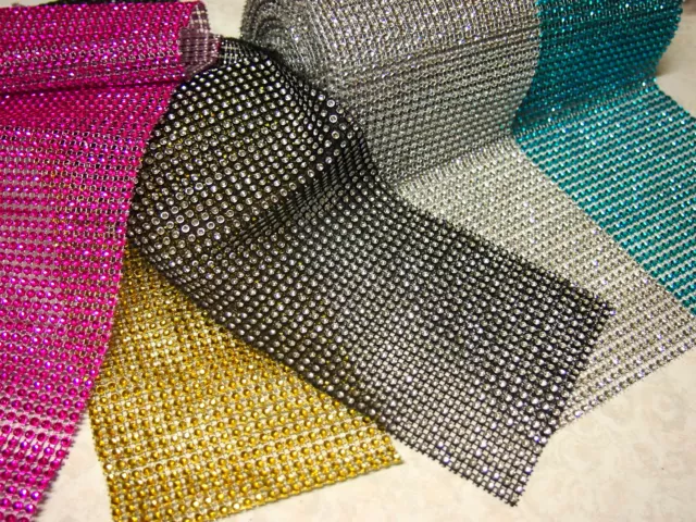 1M Diamonte Look Mesh Ribbon / Wedding / Table Decorations / Favor / Cake Decor