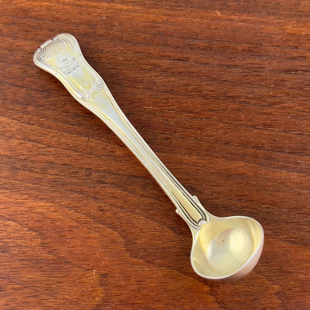 George Iii English Sterling Silver Mustard Ladle Kings 1789 Heraldic Thistle