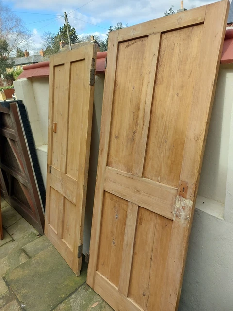 3 Reclaimed Victorian 4 Panel Internal Vintage Pine Doors