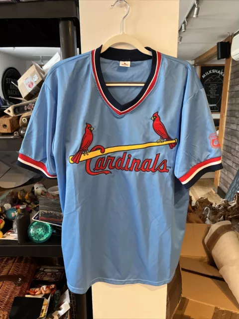 St. Louis Cardinals Jersey Blue Majestic Throwback Cooperstown 