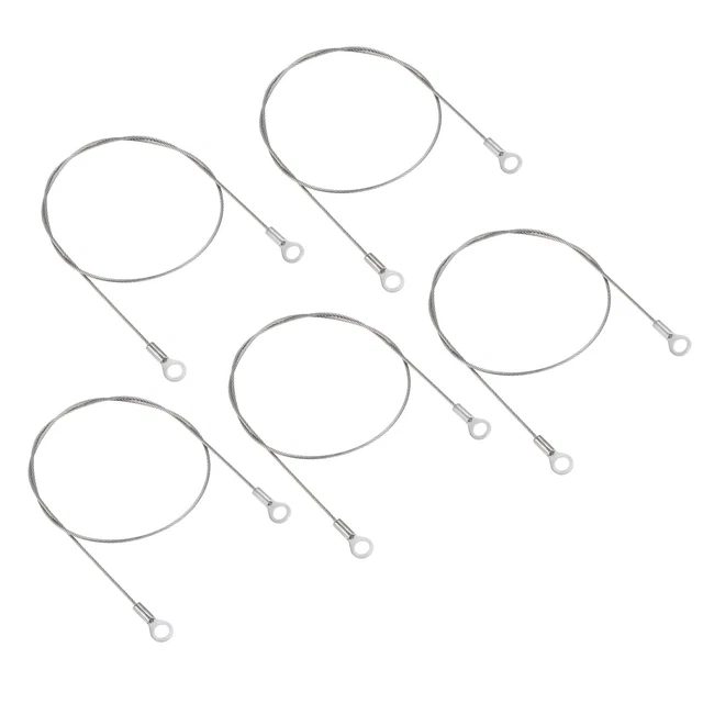 5Pcs 1.5mmx50cm Steel Security Cable 6mm ID Eyelets Ended Safety Wire Rope