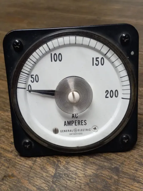 USED GENERAL ELECTRIC 0-200 AC AMPERES PANEL Ammeter METER 50-105141 Type AB-30