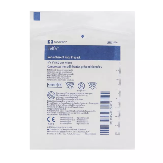 Aderezo no adherente Covidien Telfa 1050 4 x 3 - paquete de 5