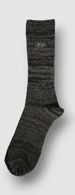 $20 UGG MEN'S Gray Stretch Logo 1-Pair Ribbed Trey Knit Cozy Socks One ...