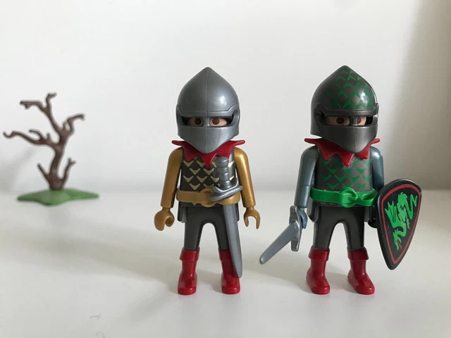 Playmobil chevaliers/Château/Dragon - Lot de 2 chevaliers du dragon