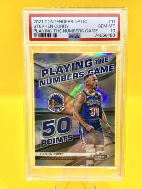 2021 Panini Contenders Optic Playing The Numbers Game Stephen Curry Psa 10 Pop 1