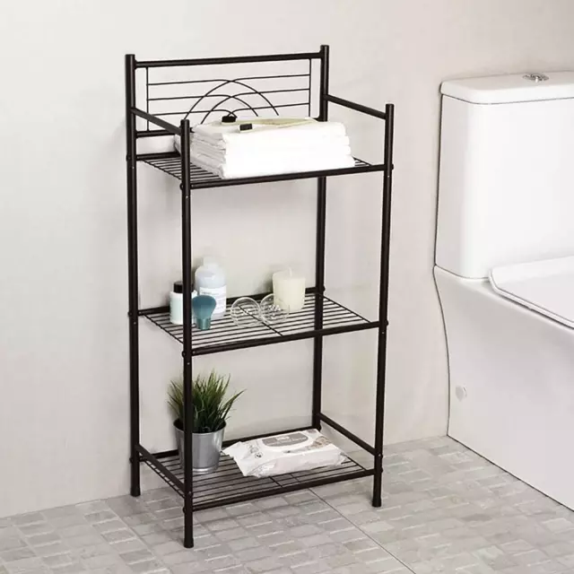 3-Tier Free Standing Wire Rack Heavy Duty Metal Shelving Storage Unit for Bathro