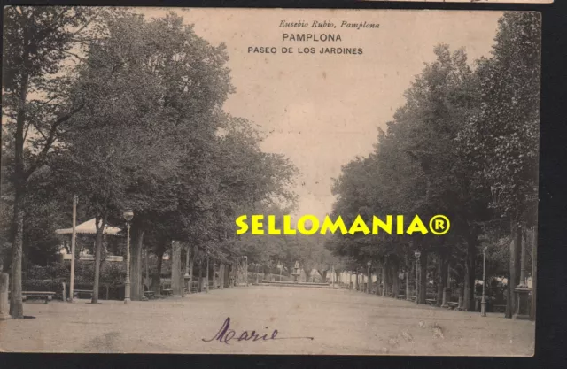 Postal Años 1900 Pamplona Paseo Jardines Navarra Hauser Y Menet E Rubio Tcp00152