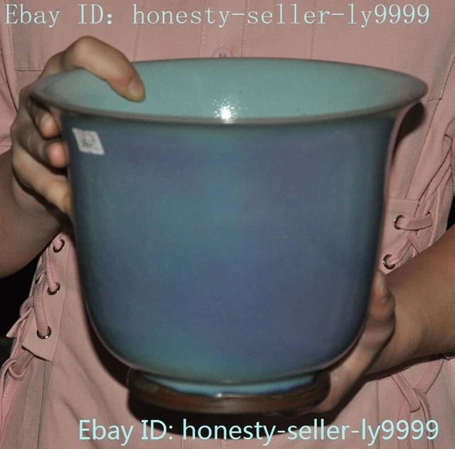 8" China Ancient Jun kiln porcelain flowers flower Bonsai Potted plants