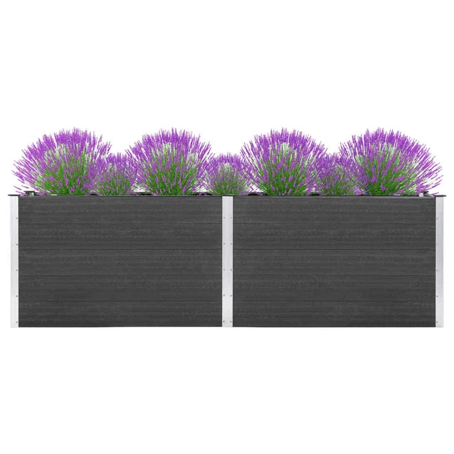 Fioriera Rialzata In Legno 80x37x78 Cm | Doppio Livello Per Giardino E Terrazzo