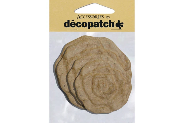 Paquete de 4 flores Decopatch (2 diseños)