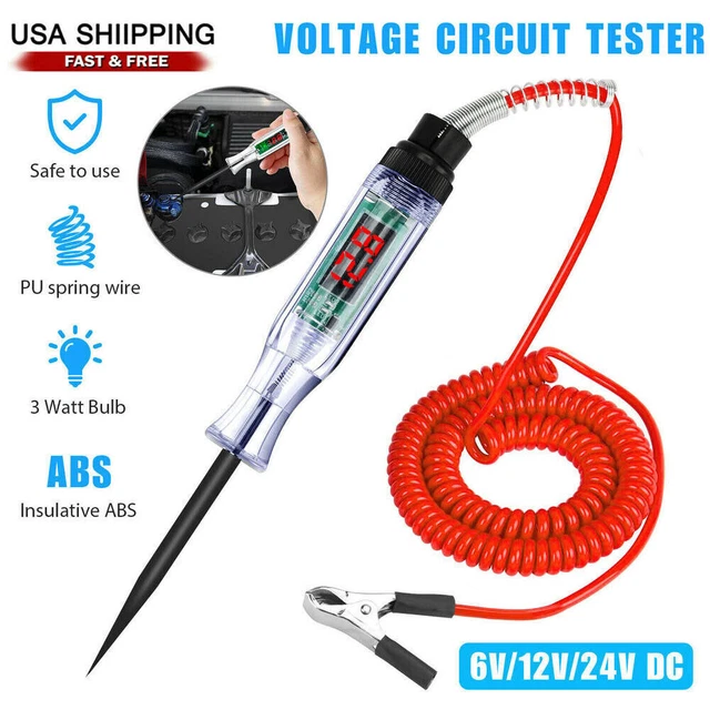 6/12/24V Car Digital Electric Voltage Circuit Tester Truck Automotive Light Test