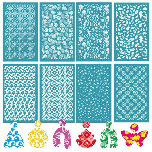 Reusable Silk Screen Stencils Polymer Clay Earring Mesh Transfer Printing Tools