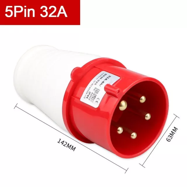 Corrosion resistant 240415V Industrial Plug and Socket 5core 5P Connector 32A