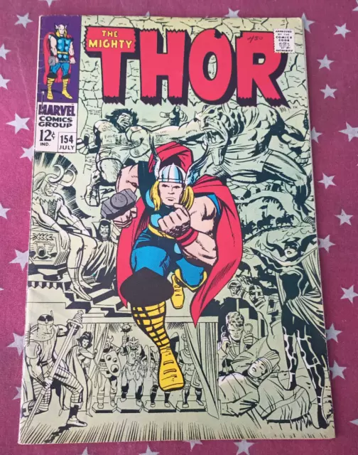 The Mighty Thor No. 154 1st App Mangog Stan Lee Jack Kirby Silver Age 1968 fine