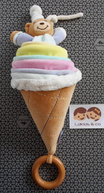 DOUDOU PELUCHE MUSICAL KALOO OURS CANDY CANDIES PASTEL CORNET GLACE 30 cm D1184