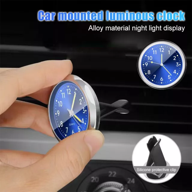 Luminous Car Gauge Clock Mini Car Air Vent Waterproof Quartz Clock with Air Clip