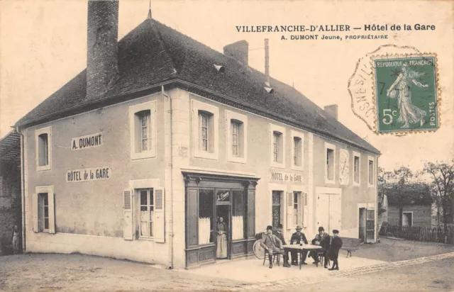 Cpa 03 Villefranche D'allier / Hotel De La Gare / A.dumont Young Owner