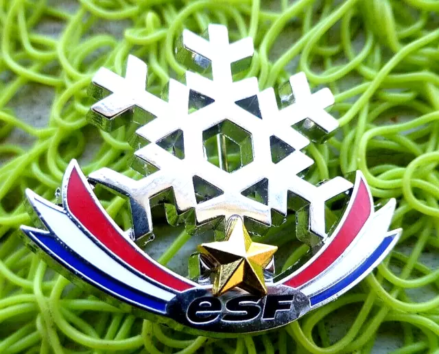 Broche Ski Flocon / Esf Club 1 Etoile Insigne Nouvelle Version  Medaille Brevet