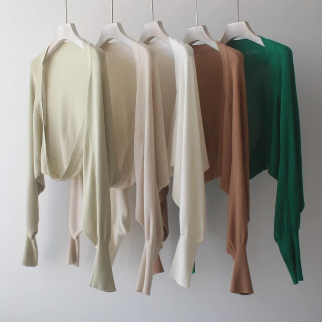 Donna Lungo Maniche a Pipistrello Bolerino Cardigan Maglia Corto Estivo Casual