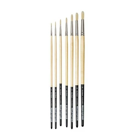Pennello Da Vinci  Chuneo Serie 7729 Tondo Setola Bianca Sintetica Manico Lungo