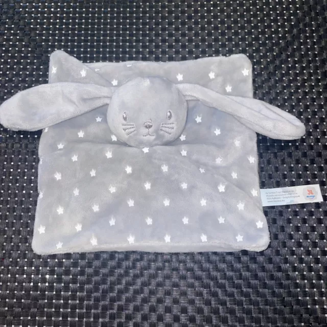 Ca4  Doudou Plat Carré Nicotoy Simba Toys Lapin Gris Etoiles Blanche 21/21Cm