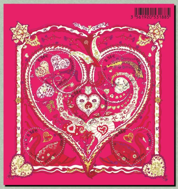 Feuillet F4717 - Saint-Valentin - Coeurs - Hermès - De tout coeur - 2013