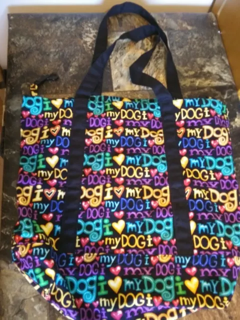 Light Weight Travel Tote by Daren Otis I Love My Dog Colorful Large Travel Bag