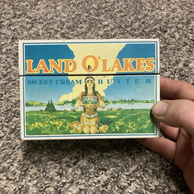 LAND O LAKES Sweet Cream Butter Vintage Metal Recipe Box