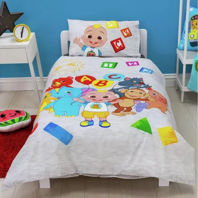 Juego de ropa de cama reversible para niños Cocomelon para niños pequeños - blanco