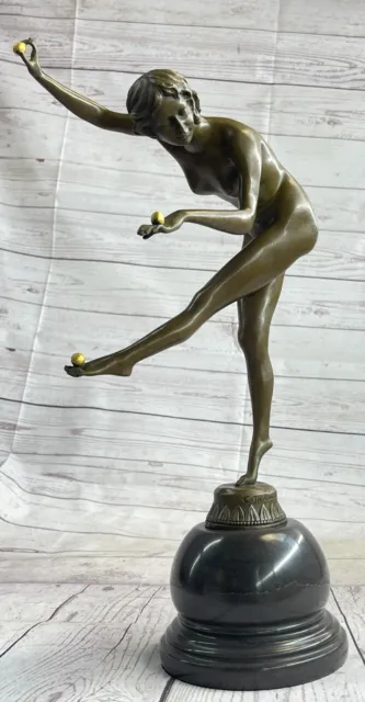 Claire Colinet's "The Malabarista" Bronce Escultura Handcrafted Nouveau Figura