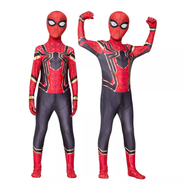 Boy Kid Children Spiderman Cosplay Costume Jumpsuit Outfit Fancy Dress Halloween