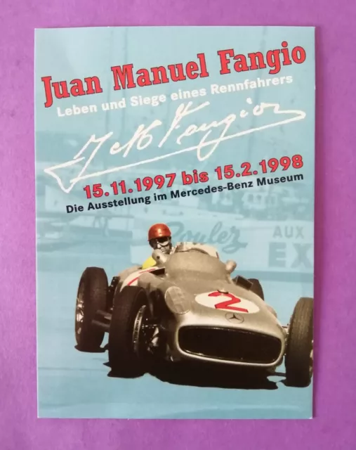 alte Autogrammkarte Juan Manuel Fangio Mercedes Formel 1 Grand Prix, 10x15cm