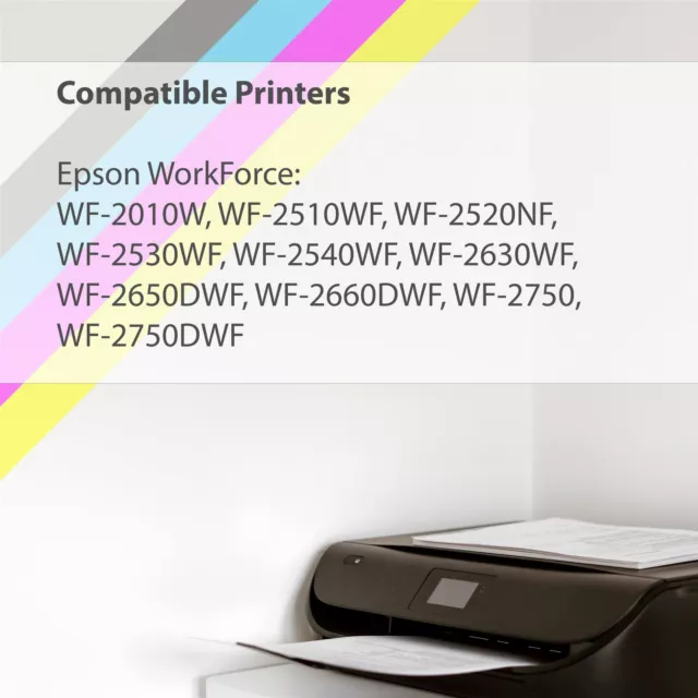 4 Magenta Ink Cartridges for Epson Workforce WF-2520NF WF-2630WF WF-2750DWF 2
